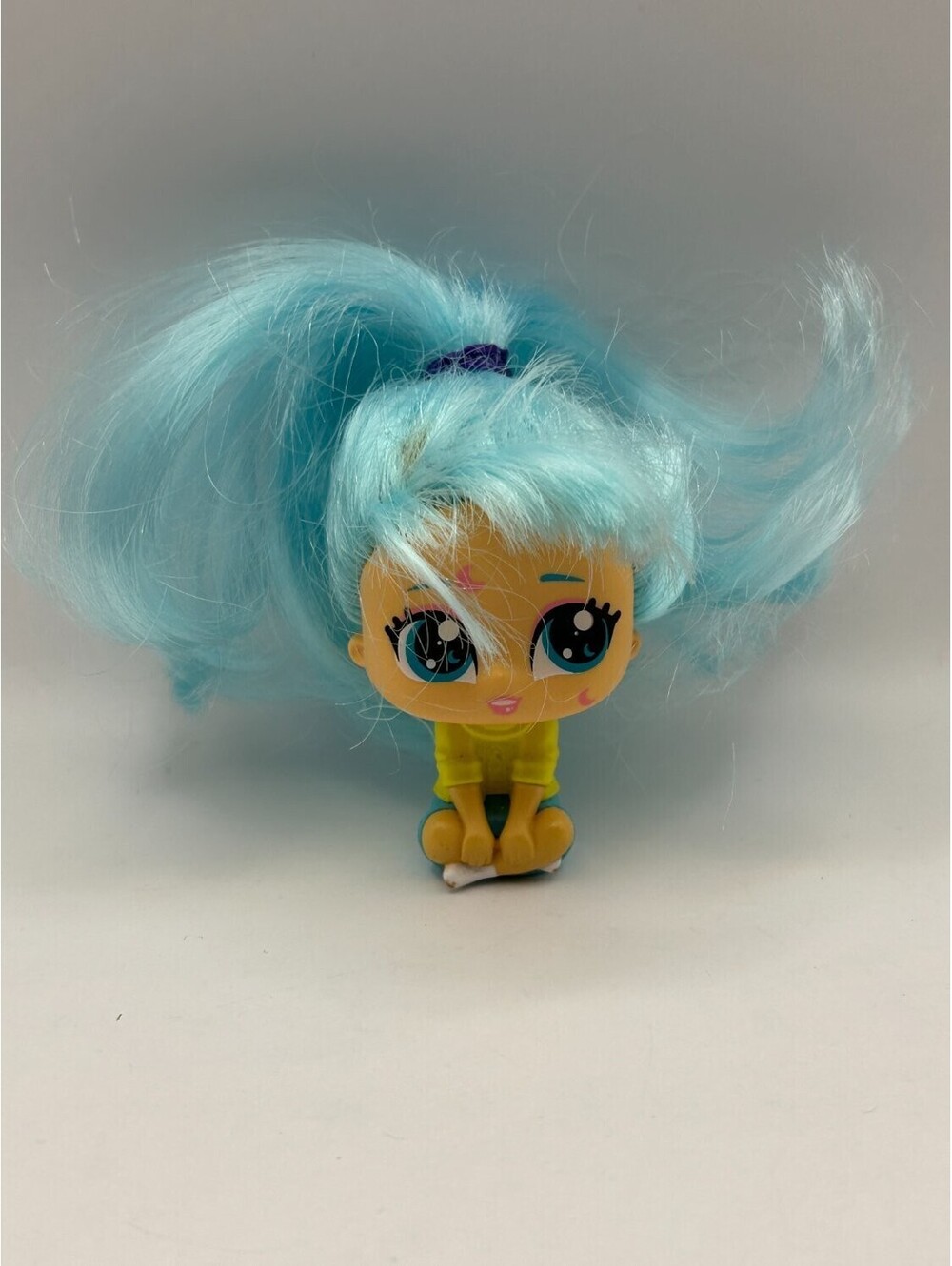 Headstart Mini Doll Figure Blue Hair Yellow Outfit